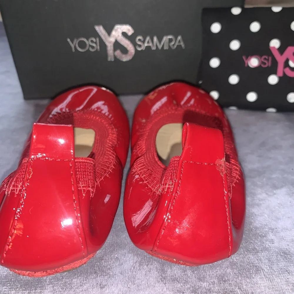 Yosi Samra Little Girl Shoes Size 5C Red Ballet Flats  Sammie‎ Run Small